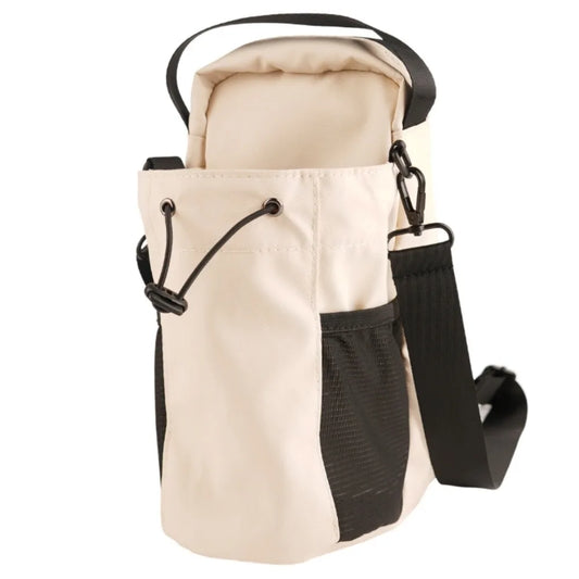 Magnetic Water Bottle Sling Bag Large Capacity Pull Cord Gym Bottle Bag Adjustable Waterproof Crossbody Sports Bag Travel
